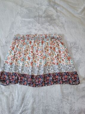 Maurices 3X Floral Strapless/Strap Top Smocked Bohemian Festival Vacation Vibes